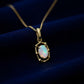 18K Solid Gold Natural Black Opal Pendant