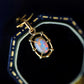 18K Solid Gold Natural Black Opal Pendant