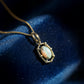 18K Solid Gold Natural Black Opal Pendant