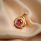 Natural Ruby Pendant in 18K Solid Gold with Diamonds