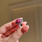 Natural Rubellite Tourmaline Cabochon Statement Ring