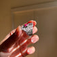 Emerald Ruby Black Diamond White Sapphire Ring | Sterling Silver 18K White Gold Vermeil