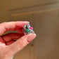 Emerald Ruby Black Diamond White Sapphire Ring | Sterling Silver 18K White Gold Vermeil
