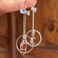 Garnet and Moonstone Earrings: Fine Silver Bow Dangle, Hypoallergenic