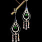 Tsavorite Malaya Garnet Chandelier Earrings: Sterling Silver Beryl Sapphire