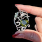18K Solid White Gold Olive Green Tourmaline Brooch Pendant, Tsavorite Diamond Convertible Fine Jewelry, One of a Kind