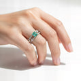 Emerald and Diamond Ring in 18K White Gold