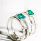 Emerald and Diamond Ring in 18K White Gold