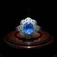 GIA Certified 2.16 ct Unheated Blue Sapphire & Diamond Ring