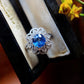 GIA Certified 2.16 ct Unheated Blue Sapphire & Diamond Ring