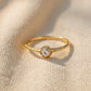 18K Solid Gold Rose Cut Diamond Ring | Antique Style Engagement Ring
