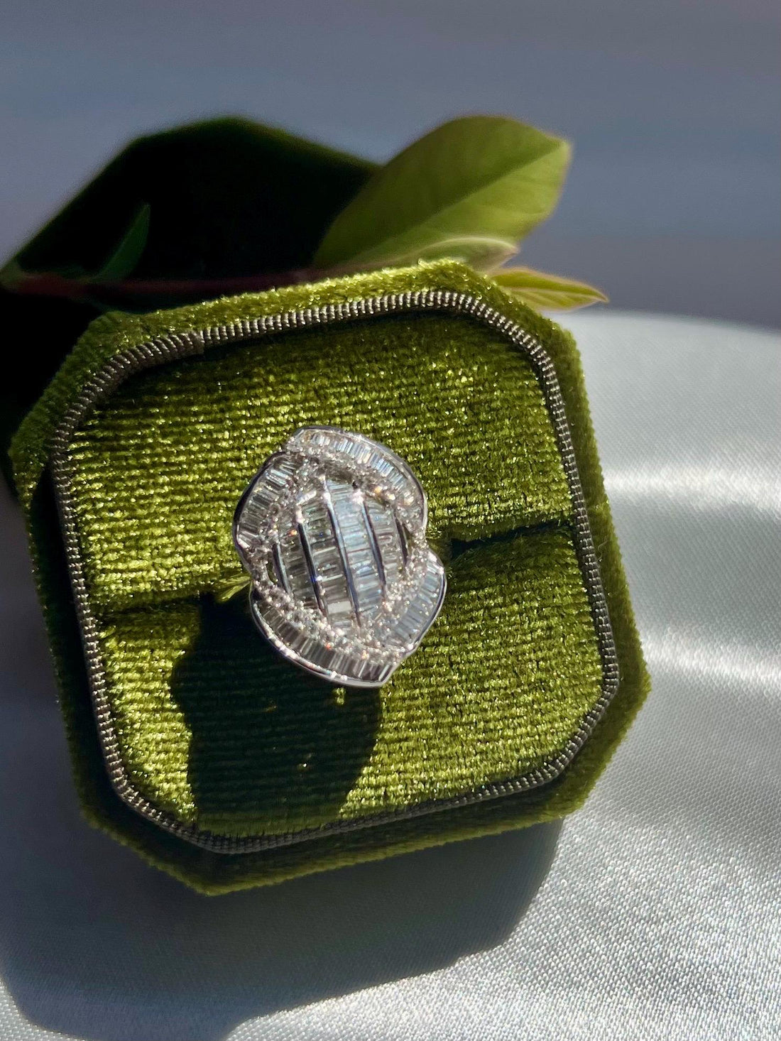 Natural Earth-Mined Diamond Ring 1.04CT in 18K Solid White Gold | Art Deco Cocktail Ring | Luxury Fine Jewelry Gift for Her