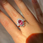Natural Rubellite Tourmaline Ring with White Sapphire Art Deco Ring | Fine Jewelry Gift , pink tourmaline ring