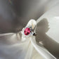 Natural Rubellite Tourmaline Ring with White Sapphire Art Deco Ring | Fine Jewelry Gift , pink tourmaline ring