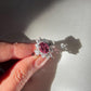 Natural Rubellite Tourmaline Ring with White Sapphire Art Deco Ring | Fine Jewelry Gift , pink tourmaline ring
