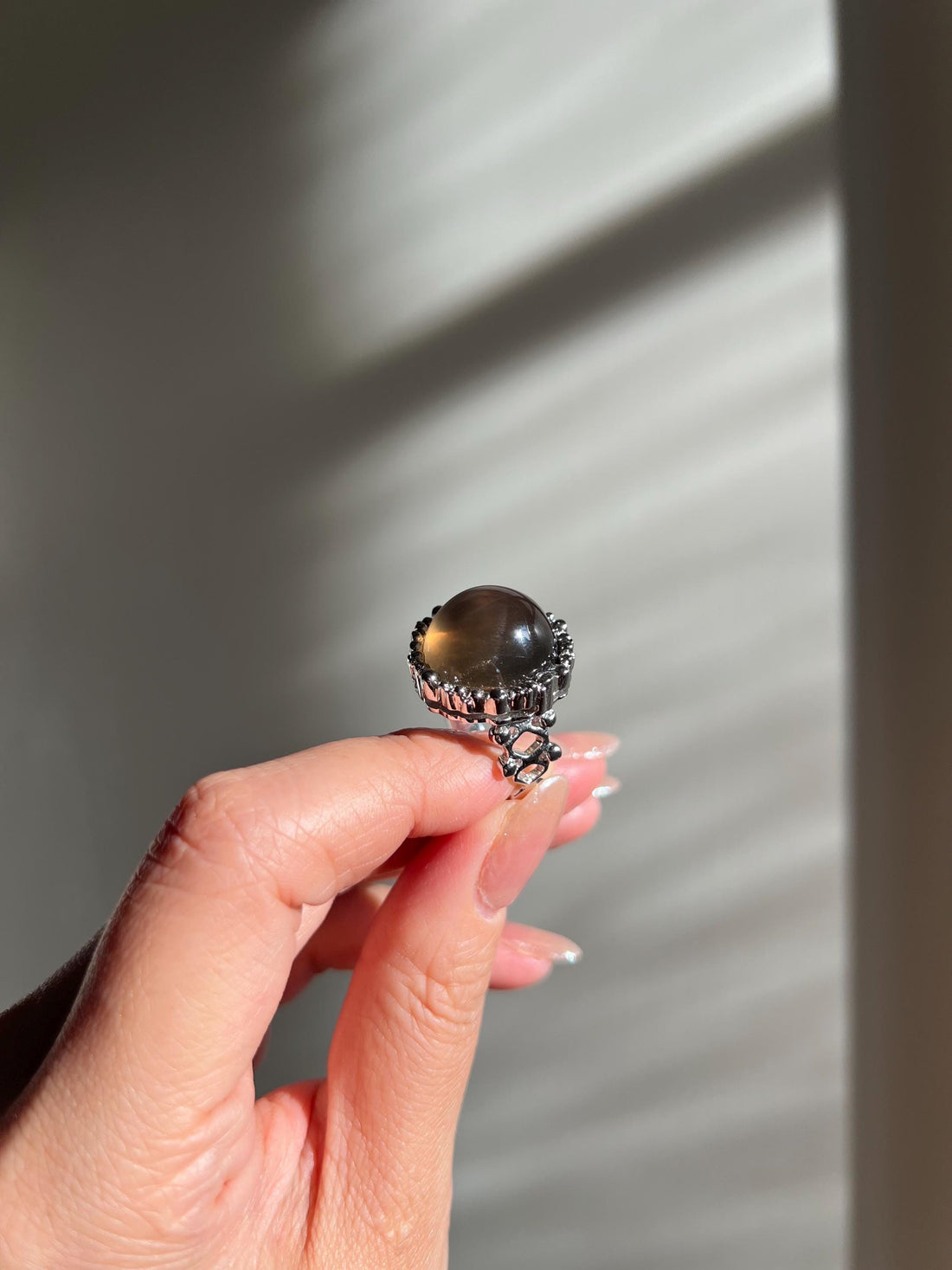 Natural Cat’s Eye Moonstone Ring | Sterling Silver Artisan Jewelry | One-of-a-Kind Gemstone Ring | Statement Gift for Her | June Birthstone