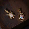 18K Solid Gold Natural Black Opal Pendant