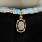 18K Solid Gold Natural Black Opal Pendant