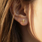 Fleur-de-Lis 9K Solid Gold Stud Earrings | Tiny French Lily Earrings | Dainty Everyday Gold Earrings | Elegant Gift for Her
