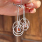 Garnet and Moonstone Earrings: Fine Silver Bow Dangle, Hypoallergenic
