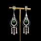 Tsavorite Malaya Garnet Chandelier Earrings: Sterling Silver Beryl Sapphire