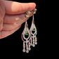 Tsavorite Malaya Garnet Chandelier Earrings: Sterling Silver Beryl Sapphire
