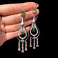 Tsavorite Malaya Garnet Chandelier Earrings: Sterling Silver Beryl Sapphire