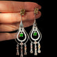 Tsavorite Malaya Garnet Chandelier Earrings: Sterling Silver Beryl Sapphire