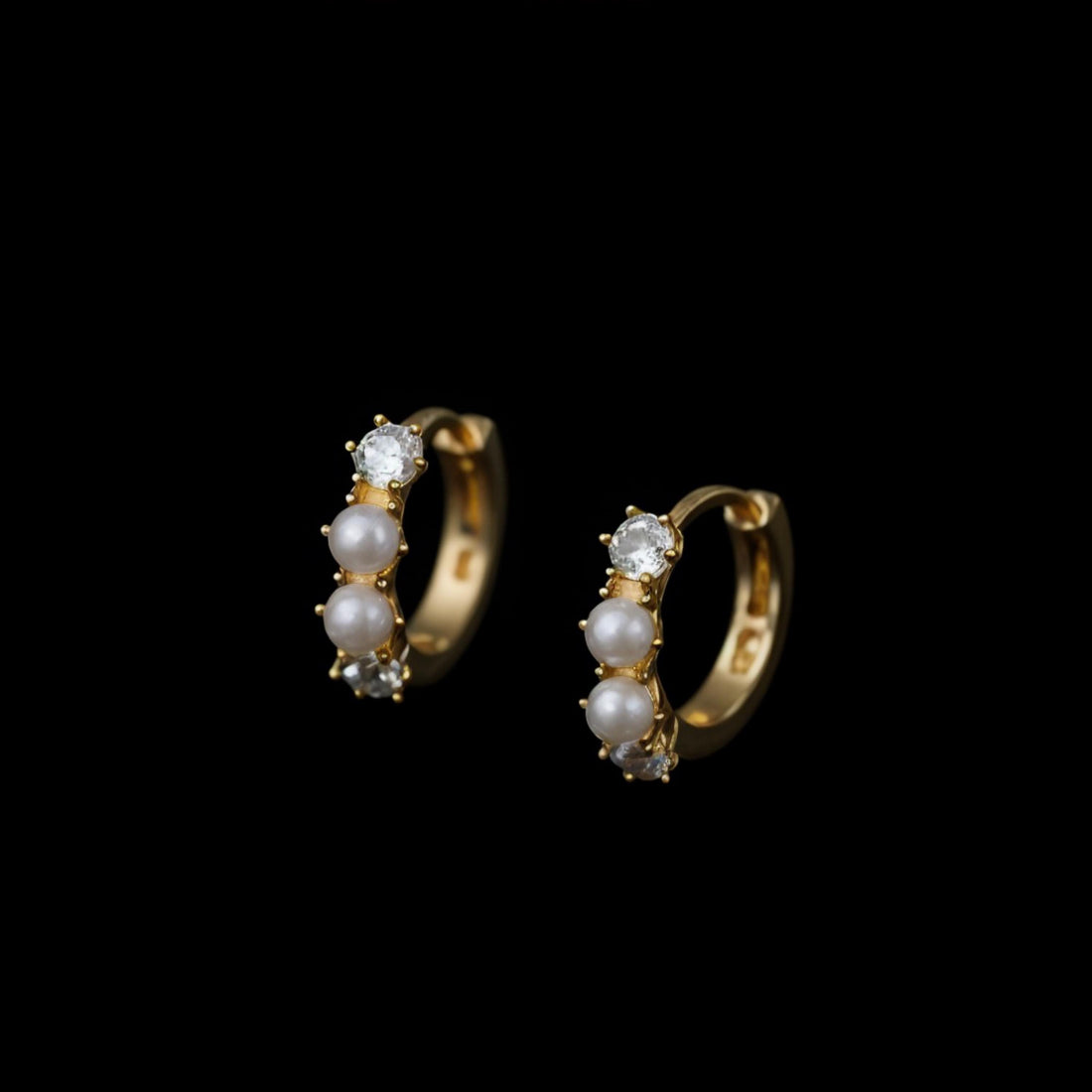 9K Solid Gold Diamond Mini Hoop Earrings | Dainty Huggies | Everyday Gold Hoops | Elegant Gift for Her | Classic Fine Jewelry