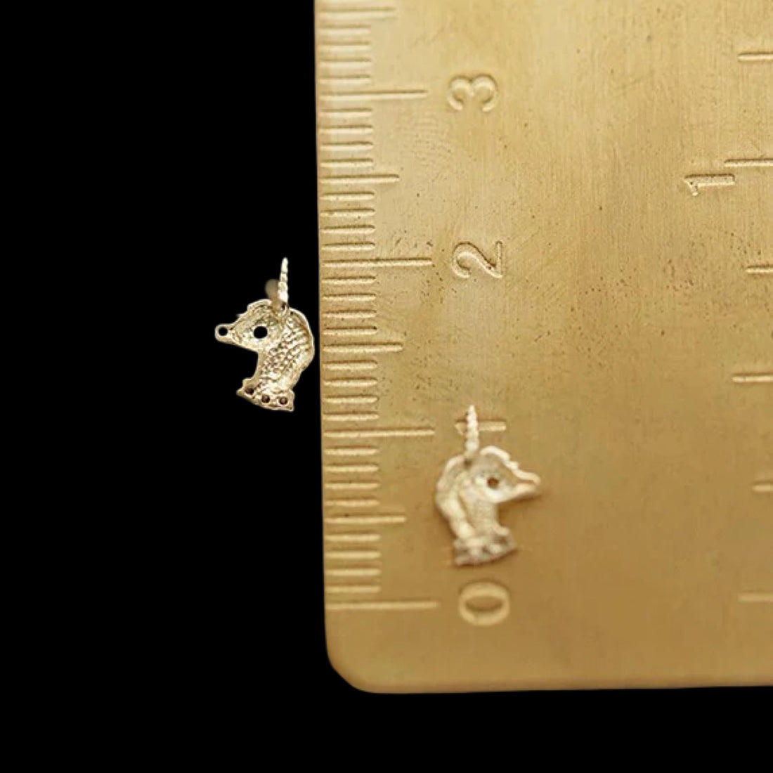 Tiny Unicorn Stud Earrings in 9K Solid Gold | Mini Diamond Unicorn Earrings | Dainty Gold Animal Studs | Whimsical Fine Jewelry Gift