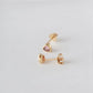 Tiny Pink Diamond Hearts Earrings | 18K Gold Filled Studs | Everyday Minimalist Jewelry Gift for Her