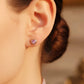 Tiny Pink Diamond Hearts Earrings | 18K Gold Filled Studs | Everyday Minimalist Jewelry Gift for Her