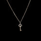 Tiny Diamond Key Necklace in Solid Gold | 9K or 14K Gold Key Pendant | Dainty Minimalist Necklace | Everyday Fine Jewelry Gift