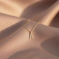 Dainty Solid 9K Gold Diamond Alphabet Pendant | Custom Initial Necklace Charm | Quiet Luxury Gift for Her | Elegant Minimalist Jewelry