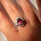 Natural Rubellite Tourmaline Ring with White Sapphire Art Deco Ring | Fine Jewelry Gift , pink tourmaline ring