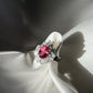 Natural Rubellite Tourmaline Ring with White Sapphire Art Deco Ring | Fine Jewelry Gift , pink tourmaline ring