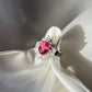 Natural Rubellite Tourmaline Ring with White Sapphire Art Deco Ring | Fine Jewelry Gift , pink tourmaline ring