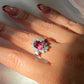 Natural Rubellite Tourmaline Ring with White Sapphire Art Deco Ring | Fine Jewelry Gift , pink tourmaline ring