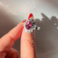 Natural Rubellite Tourmaline Ring with White Sapphire Art Deco Ring | Fine Jewelry Gift , pink tourmaline ring