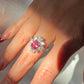Natural Rubellite Tourmaline Ring with White Sapphire Art Deco Ring | Fine Jewelry Gift , pink tourmaline ring