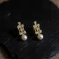 9K Solid Gold Pearl Drop Earrings | Elegant Everyday Pearl Earrings | Minimal Timeless Jewelry