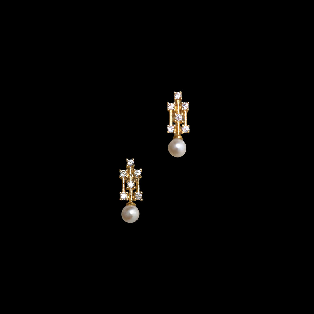 9K Solid Gold Pearl Drop Earrings | Elegant Everyday Pearl Earrings | Minimal Timeless Jewelry