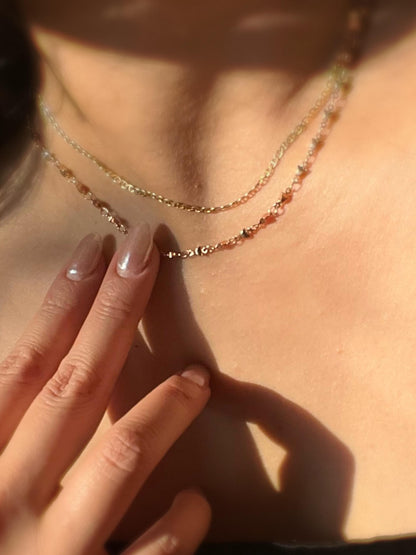 18K Solid Rose Gold Chain Necklace 16” | Rare Hourglass Bow Link 3mm | 750 Hallmark Italian Gold | Fine Real 18K Gold Chain for Women