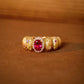 Ruby Statement Ring | Red Gem Cocktail Ring | Bold Gold Ring for Her | Holiday Jewelry Gift