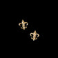 Fleur-de-Lis 9K Solid Gold Stud Earrings | Tiny French Lily Earrings | Dainty Everyday Gold Earrings | Elegant Gift for Her