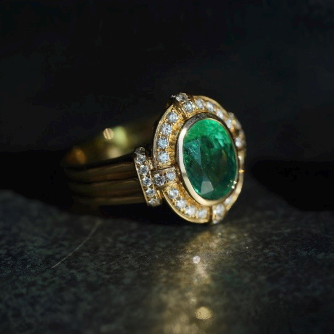 Colombian Emerald and Diamond Ring in 14K Solid Gold | 3.2ct Natural Emerald | Fine Jewelry Gift | Heirloom Engagement Ring