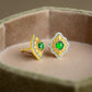 Green Jadeite Jade Earrings | Art Deco Studs | Gift For Her | 18k Gold Vermeil Earrings | Statement Stud Earrings | Quiet Luxury Jewelry