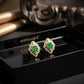 Green Jadeite Jade Earrings | Art Deco Studs | Gift For Her | 18k Gold Vermeil Earrings | Statement Stud Earrings | Quiet Luxury Jewelry