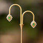 Green Jadeite Jade Earrings | Art Deco Studs | Gift For Her | 18k Gold Vermeil Earrings | Statement Stud Earrings | Quiet Luxury Jewelry