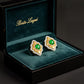 Green Jadeite Jade Earrings | Art Deco Studs | Gift For Her | 18k Gold Vermeil Earrings | Statement Stud Earrings | Quiet Luxury Jewelry